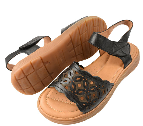 Sandale casual, dama, FORMAZIONE, 33177 negru, piele naturala